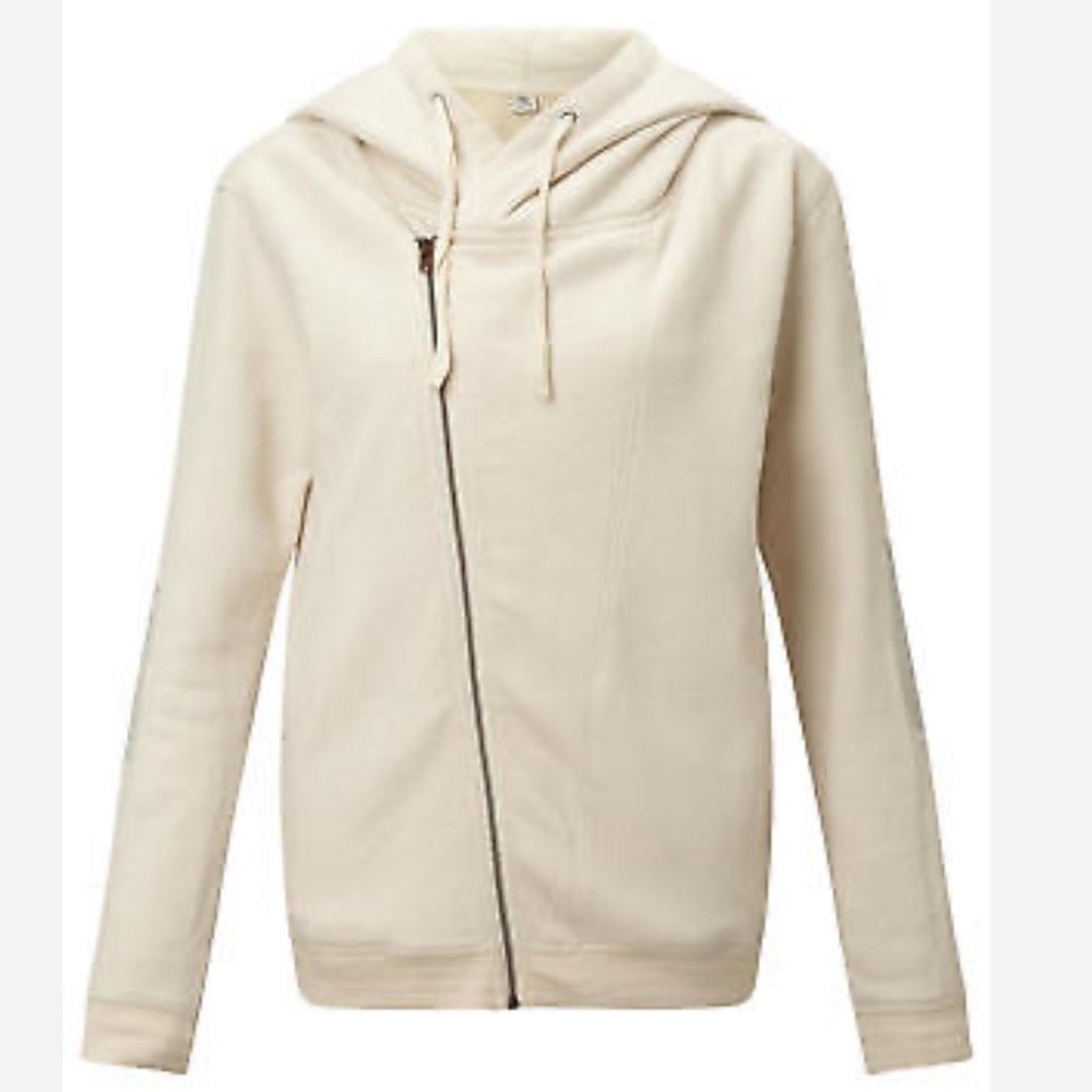 Scotch & Soda Cream Asymmetric Zip Hoodie
